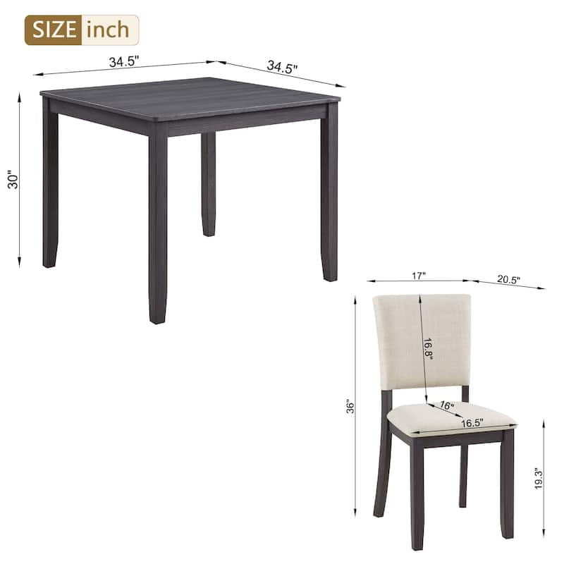 Modern 5-Piece Dining Table Set with Comfortable Chairs for a Stylish Dining Experience