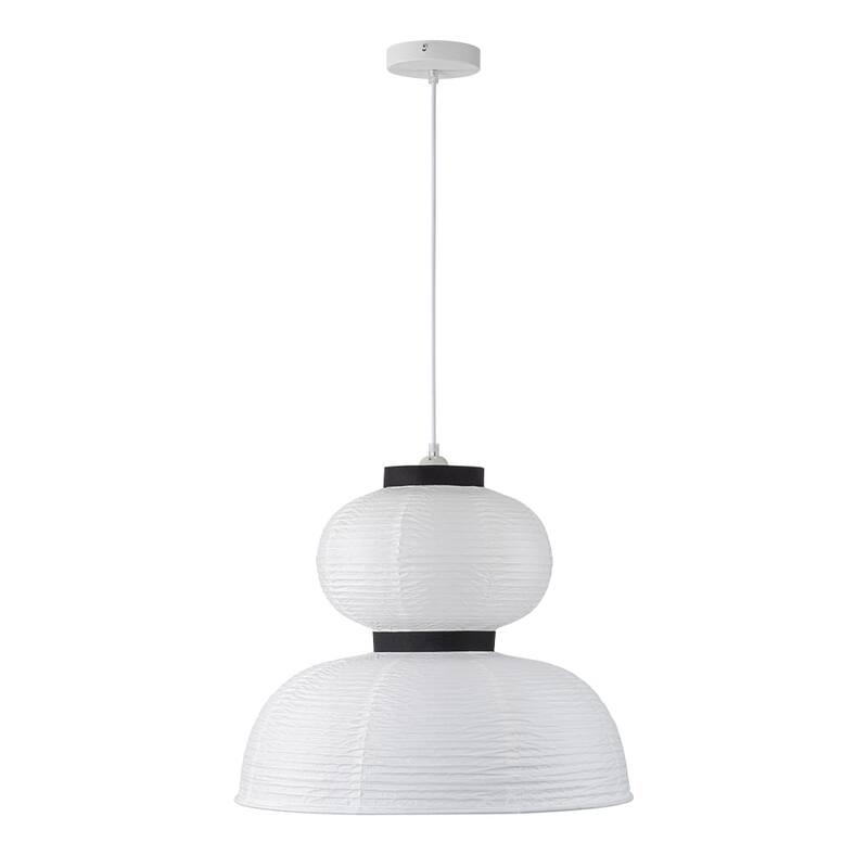 Modern White 1-Light Handmade Paper Lantern Pendant