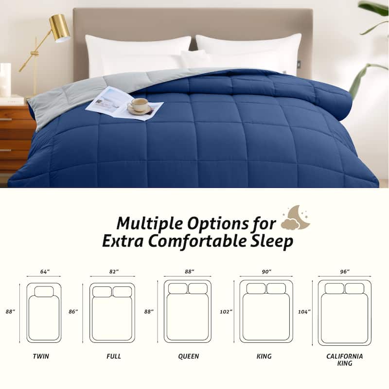 JEAREY Ultra-Lightweight Reversible All-Season Comforter, Cooling Down Alternative Duvet Inserts