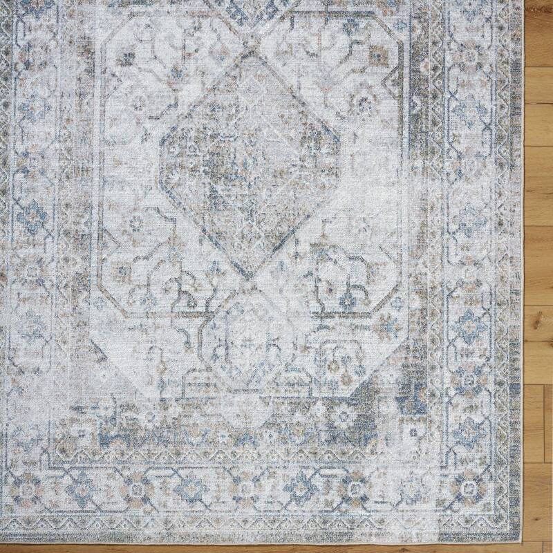 Livabliss Transitional Lillian Medallion Washable Area Rug