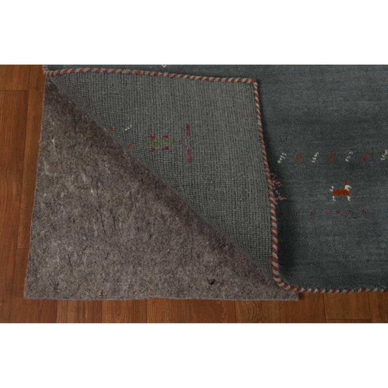 Hand Knotted Oriental 100% Wool Carpet Tribal Tribal Greys & Charcoal Gabbeh Area Rug - 7' 9'' X 5' 0''