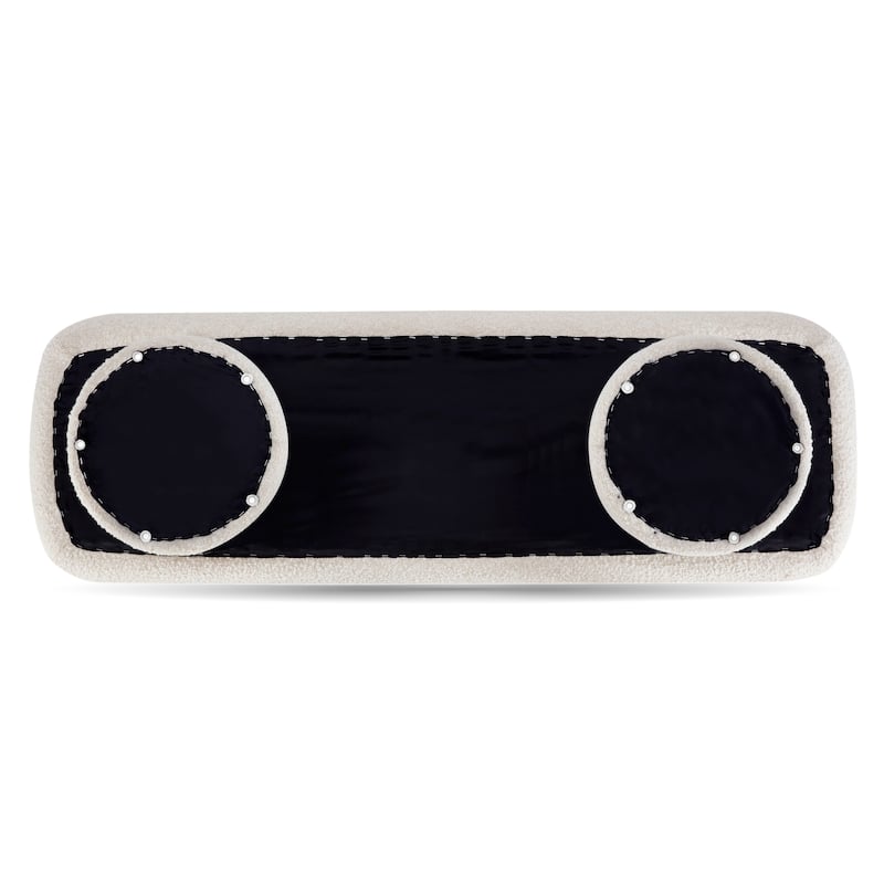Poly & Bark Este Bench - Boucle Mid Century Modern