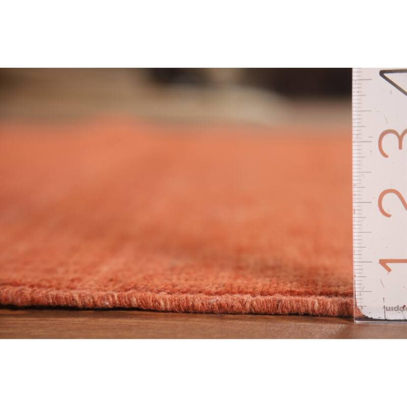 Orange Modern Gabbeh Oriental Area Rug Hand-Knotted Wool Carpet - 4'11" x 6'7"
