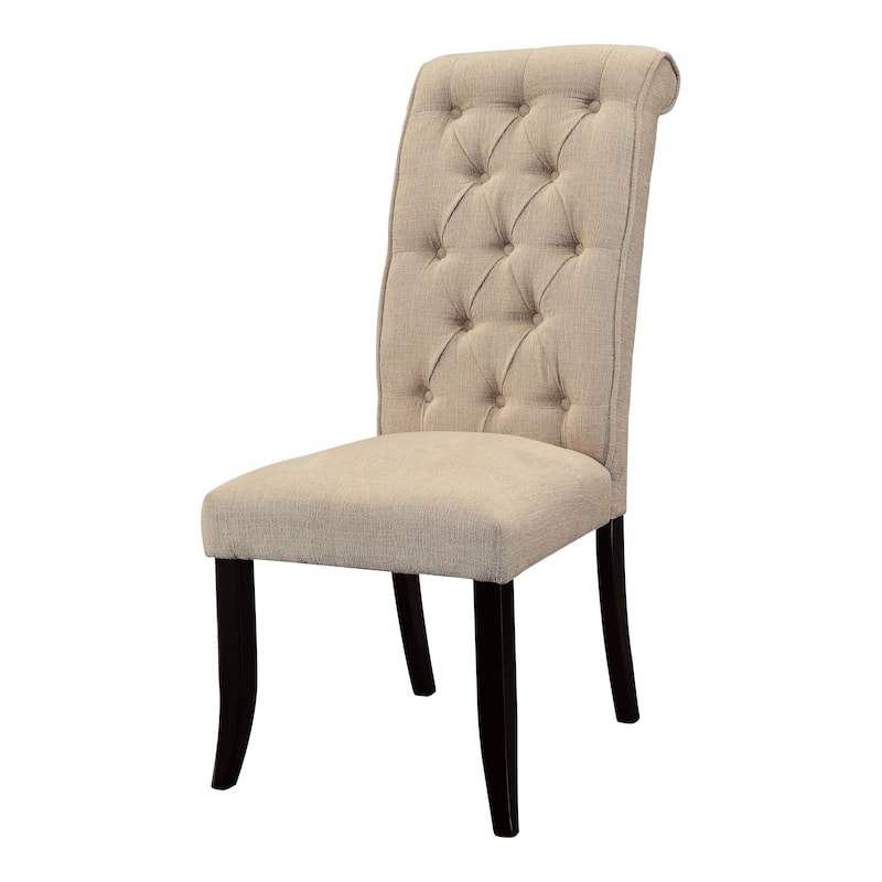 Sheila Rustic Farmhouse Tufted Fabric Dining Chairs (Set of 2) by Furniture of America