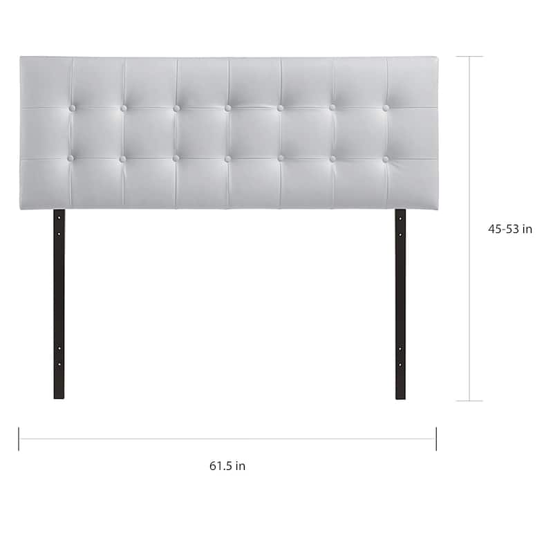 Heritage Stylish White Upholstered Queen Size Headboard