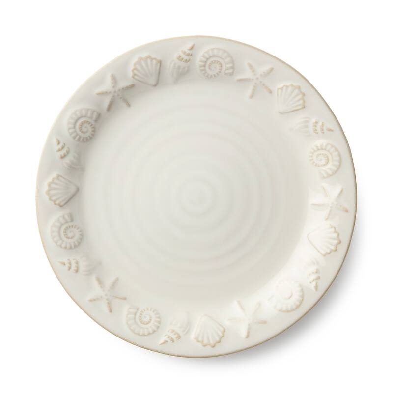 Certified International Coastline Cream 8.5" Salad/Dessert Plates, Set of 4 - 8.50"L x 8.50"W x 1.00"H