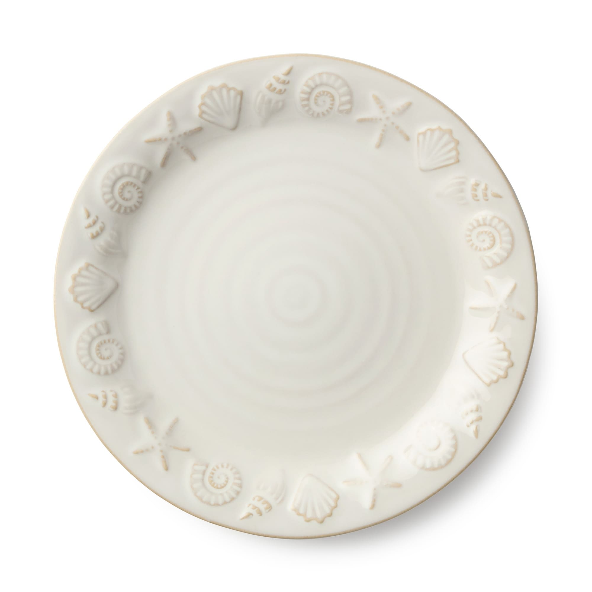 Certified International Coastline Cream 8.5" Salad/Dessert Plates, Set of 4 - 8.50"L x 8.50"W x 1.00"H