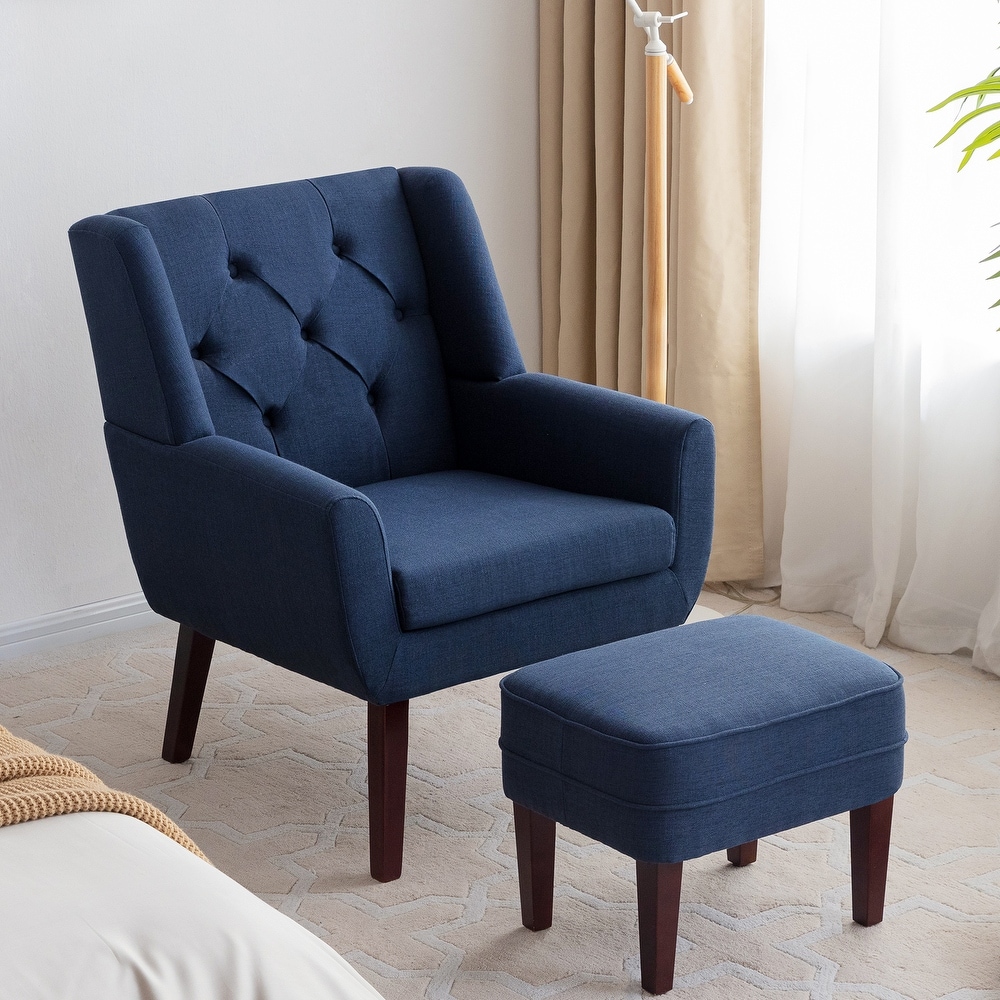 Chair with clearance tuck under ottoman