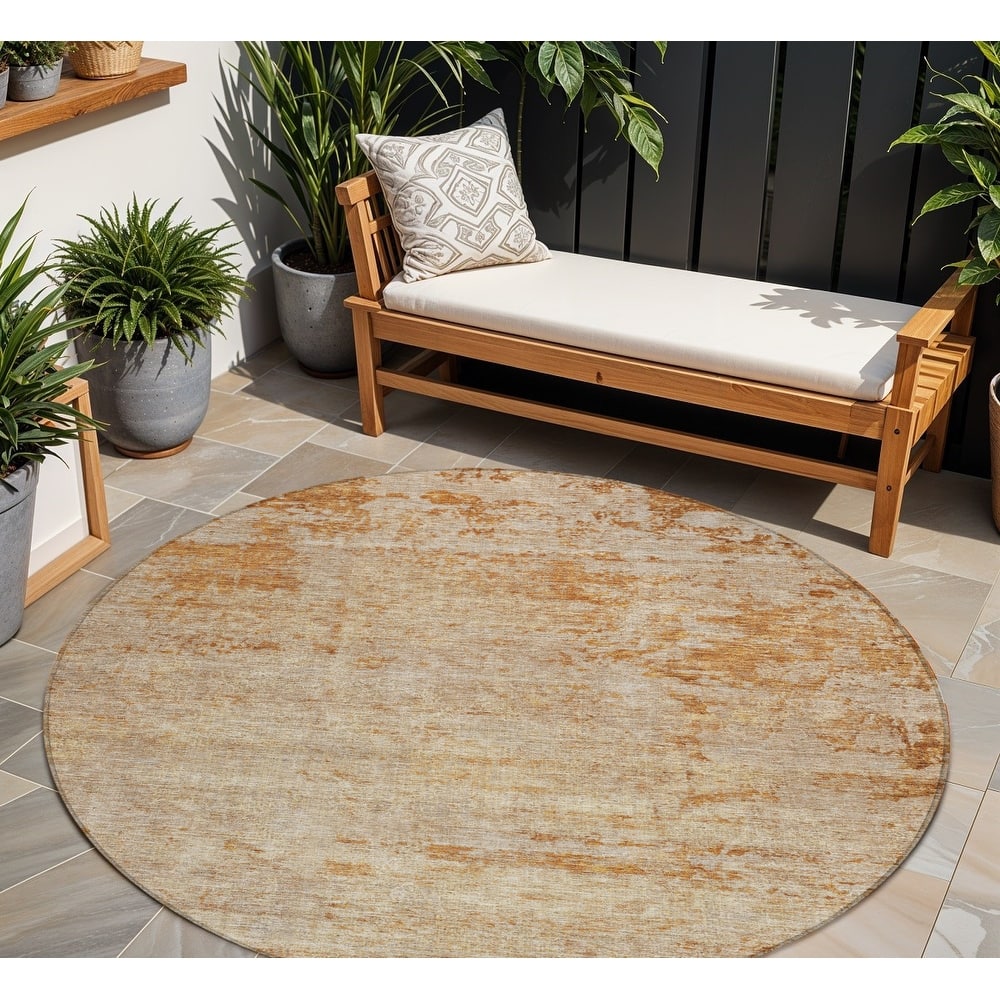 HomeRoots Abstract Transitional Rectangle Outdoor Rug