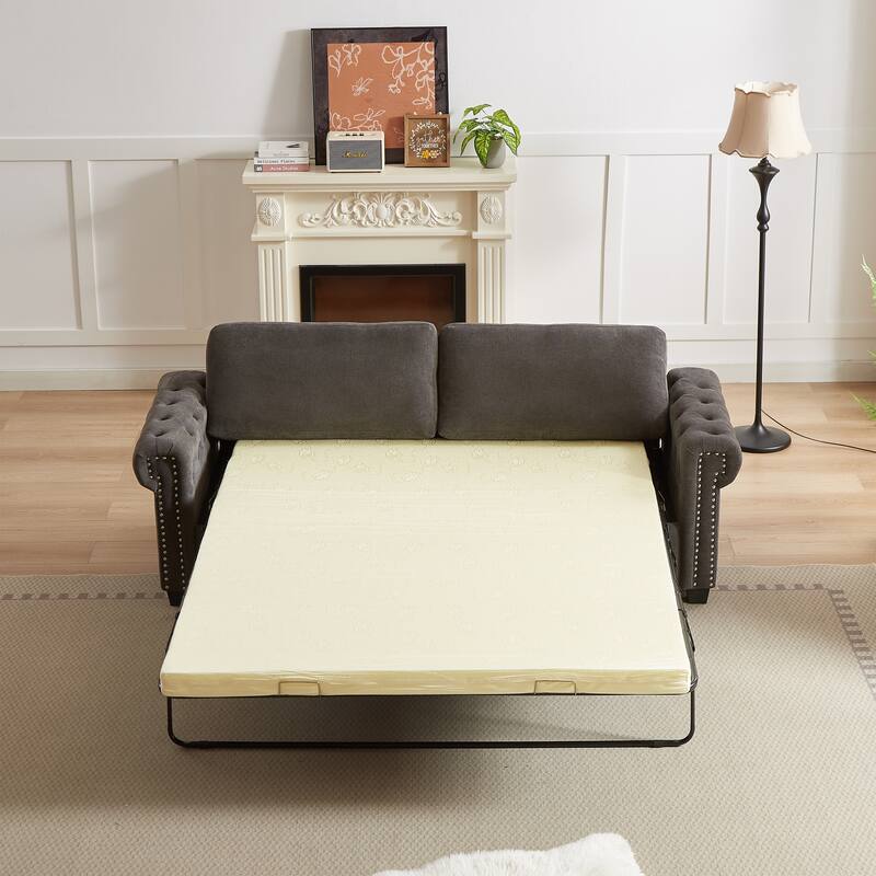 83.8" Convertible Sleeper Sofa,Sectional Sofa with Pull out Bed