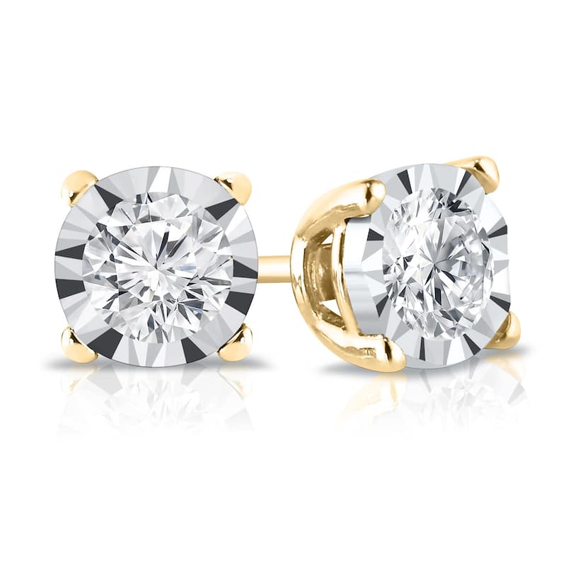 Auriya 14k Gold 3/8ctw Round Diamond Stud Earrings (G-H, VS1-VS2)
