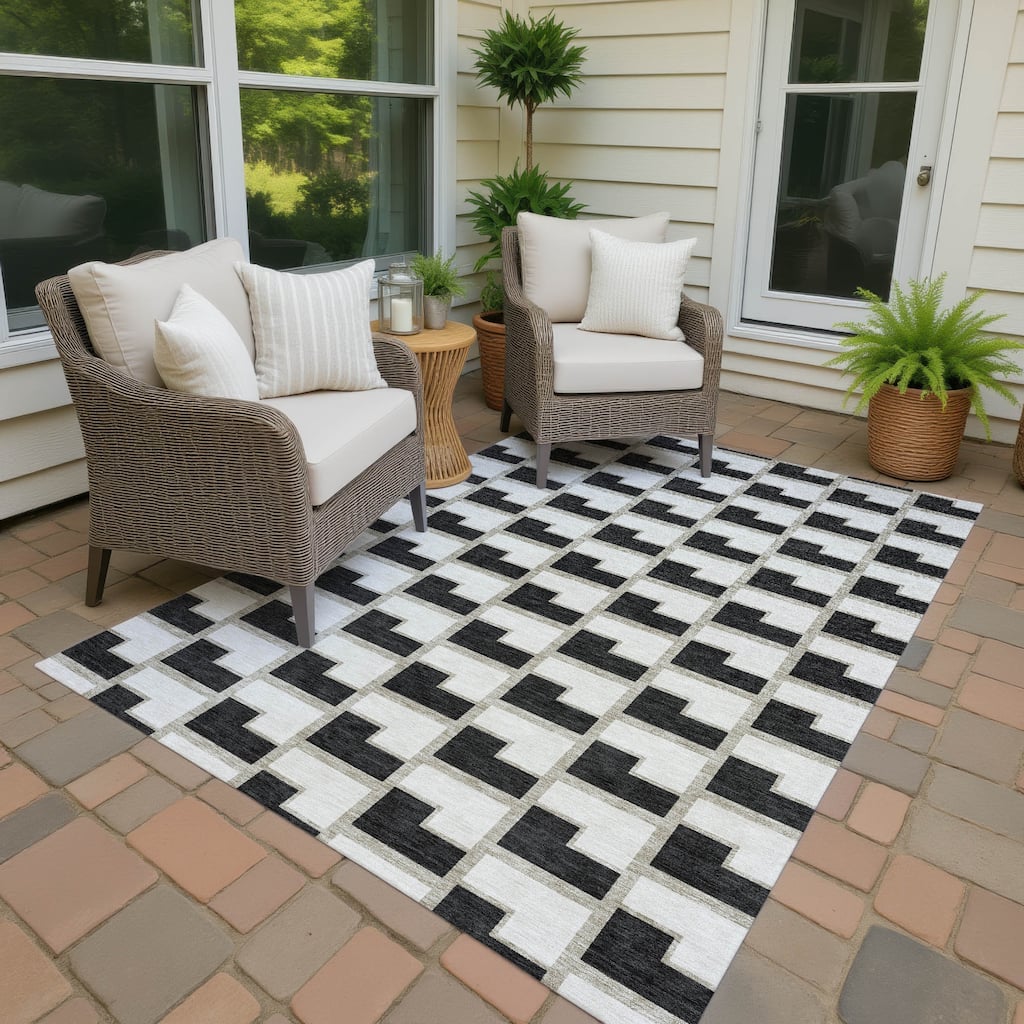 Machine Washable Indoor/ Outdoor Modern Cody Chantille Rug