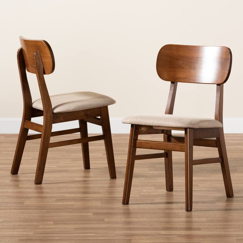 Euclid Mid-Century Modern 2-Piece Dining Chair Set