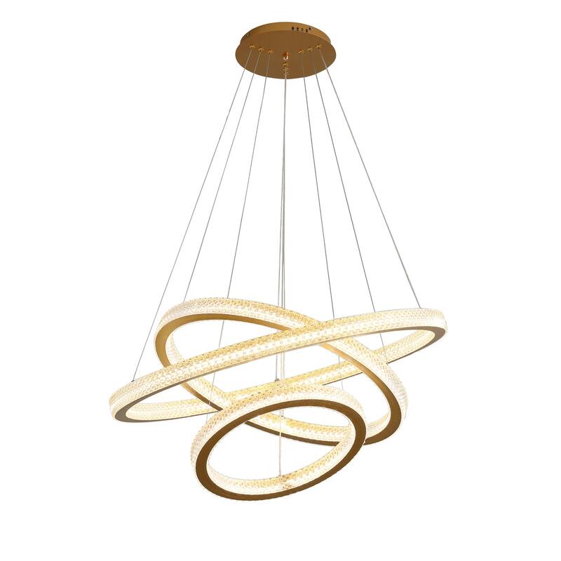 Modern Gold 3-Tier Luxurious LED Pendant Light Fixture