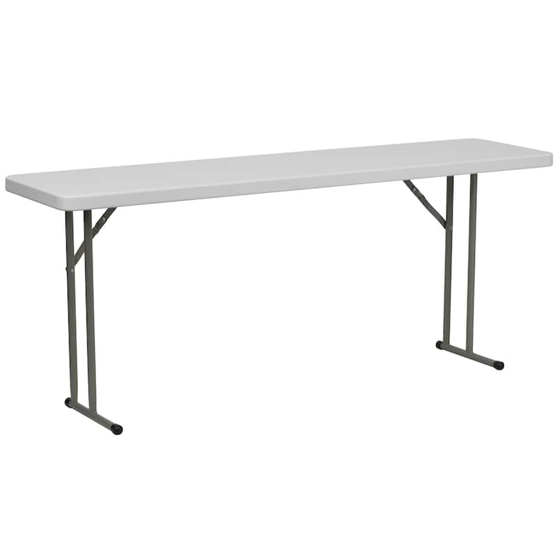 18"W x 72"L Plastic Folding Training Table with Granite White Surface