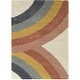 preview thumbnail 2 of 3, Mod-Tod Eva Kids Rainbow Shag Area Rug - 5'3" x 7'