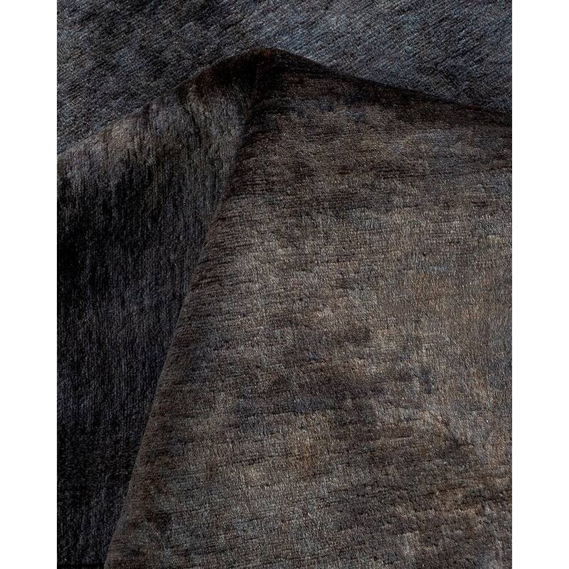 Overton Hand Knotted Wool Vintage Inspired Modern Contemporary Overdyed Gray Area Rug - 6' 2" x 9' 3"