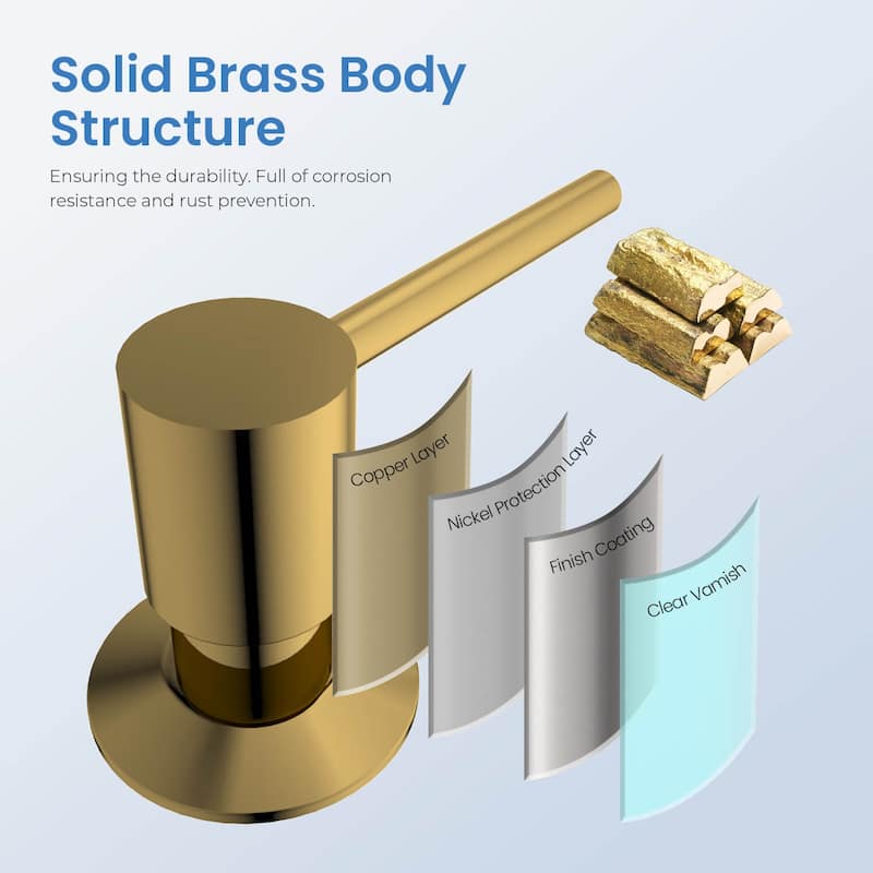 Kitchen Lead Free Solid Brass Construction Soap Dispenser