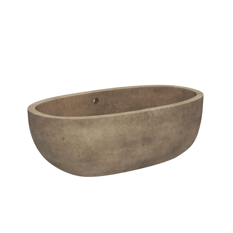 Avalon NativeStone Freestanding Soaking Tub - 66" - Earth