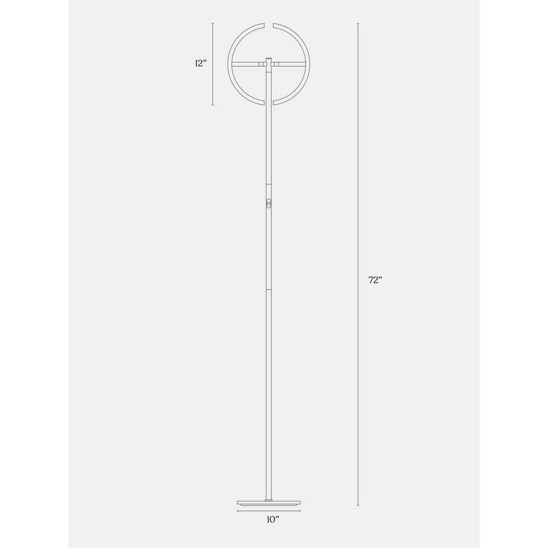 Brightech Halo Split 72 in. Platinum Silver Industrial 2-Light 3-Way Dimming LED Floor Lamp with Adjustable Head