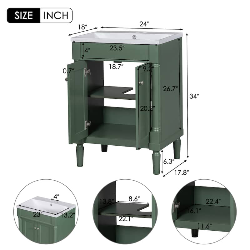 24"Bathroom Vanity with Top Sink