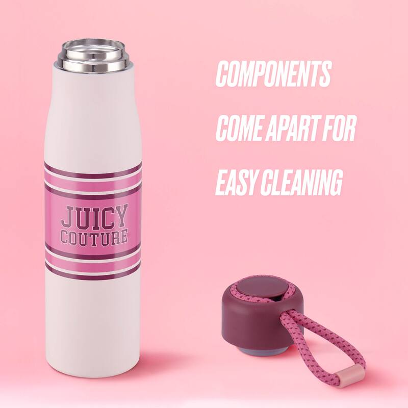Juicy Couture Luxe Loop Hydration Stainless Steel Tumbler With Woven Loop Handle
