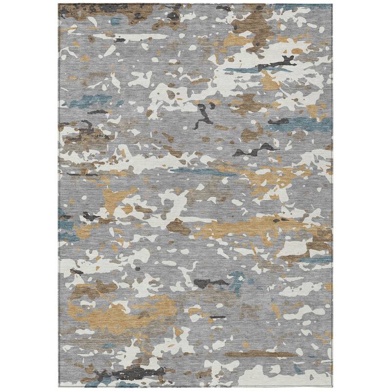 Machine Washable Indoor/ Outdoor Modern Calhan Chantille Rug