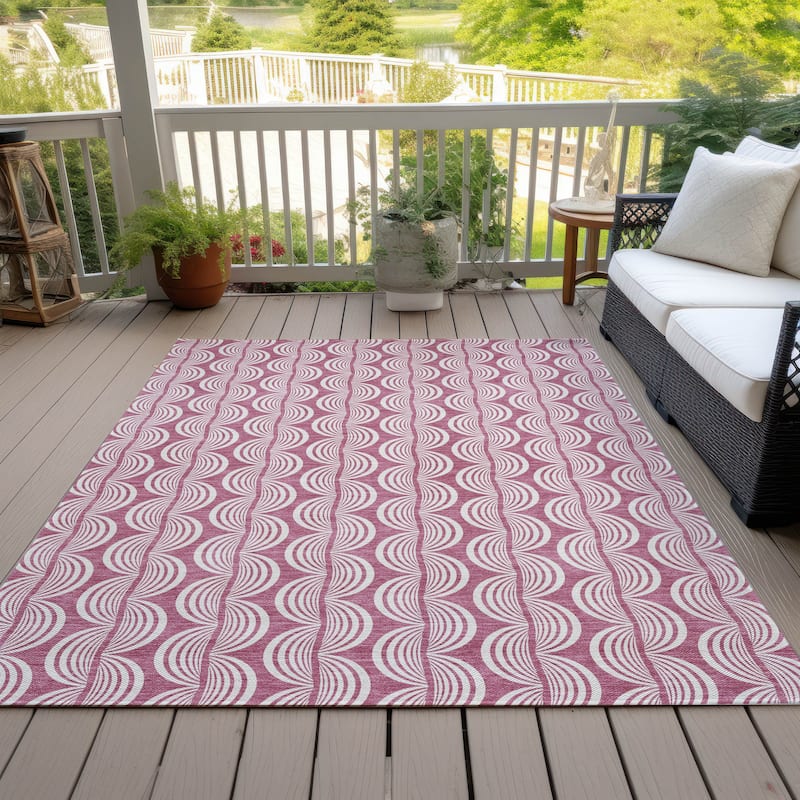 Machine Washable Indoor/ Outdoor Contemporary Chantille Rug