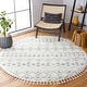 preview thumbnail 43 of 117, SAFAVIEH Berber Fringe Shag Leatha Trellis Rug 6'7" Round - Ivory/Sage - Round