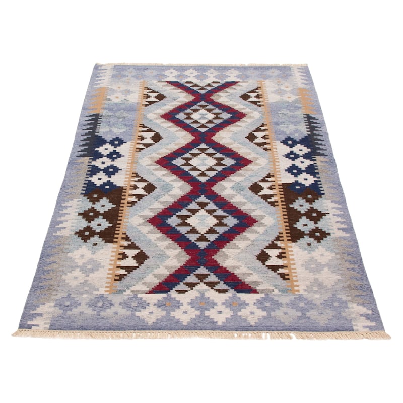 Ankara Denim Blue Kilim 5'0" x 8'0" - 5'0 x 8'0