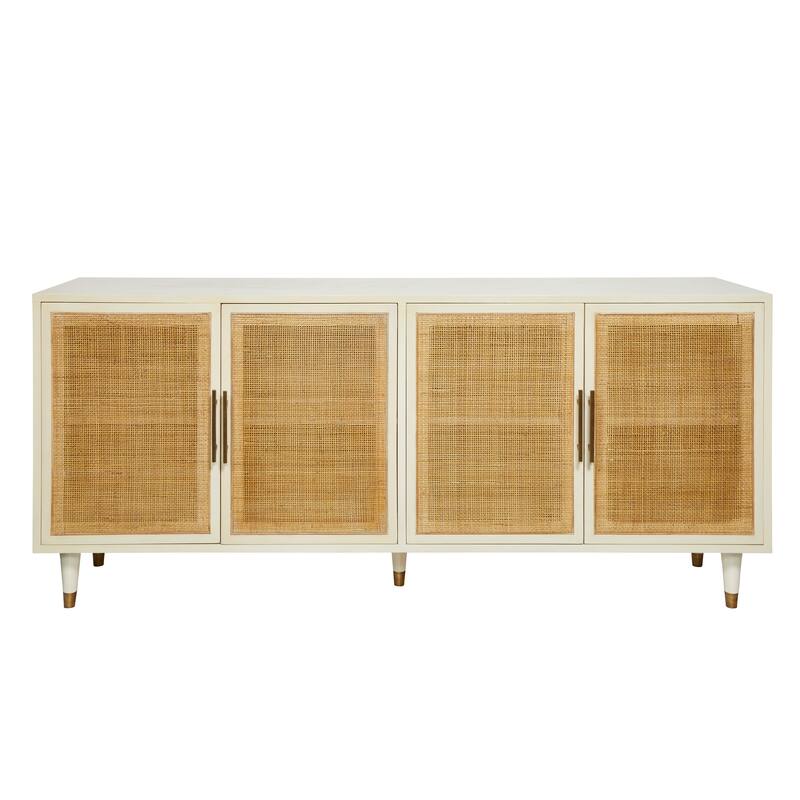 Furniture Classics Nassau Caned Solid Mahogany Buffet - Off-White