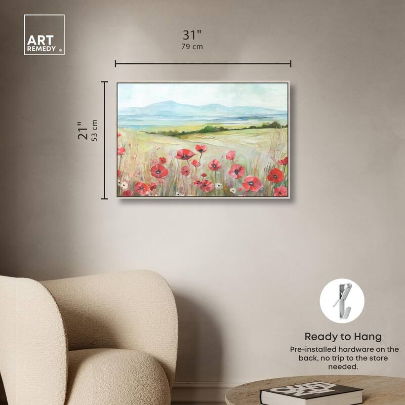 The Poppy Field Canvas by Art Remedy