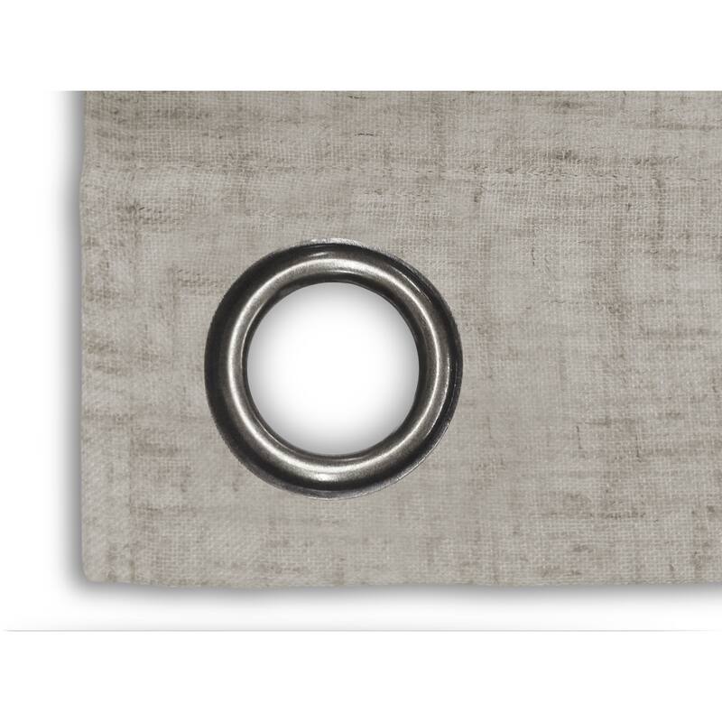 New Castle Gorgeous Slubbed Linen Lined Grommet Patio Curtain Panel