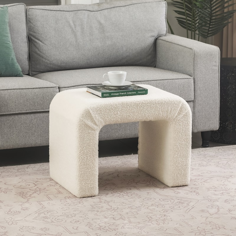 Adeco Velvet Footrest Ottoman for Living Room Bedroom