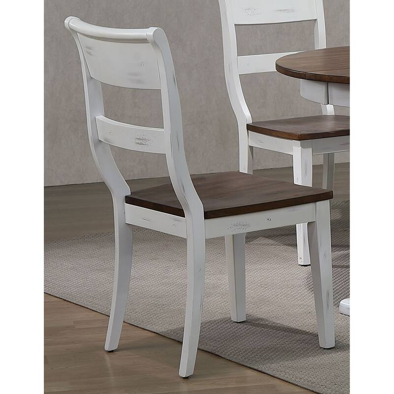 Double Transitional Pedestal Distressed White Dining 7-Piece Set
