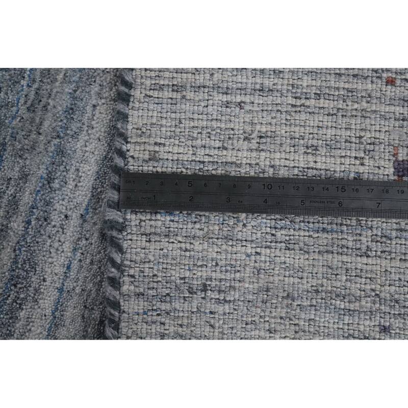 Hand Knotted Oriental 100% Wool Carpet Tribal Animal Pictorial Navy Blue & Blues Gabbeh Area Rug - 9' 7'' X 7' 11''