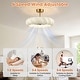 preview thumbnail 8 of 16, 29" Brass Faux Silk Modern Cloud Dimmable Caged Fandelier Ceiling Fan with LED Light and Remote - 29.3" W x 29.3" D x 17.3" H