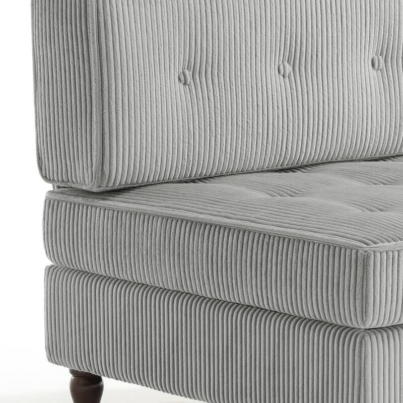 Modular Corduroy Armless Chair Upholstered Lounge Sofa