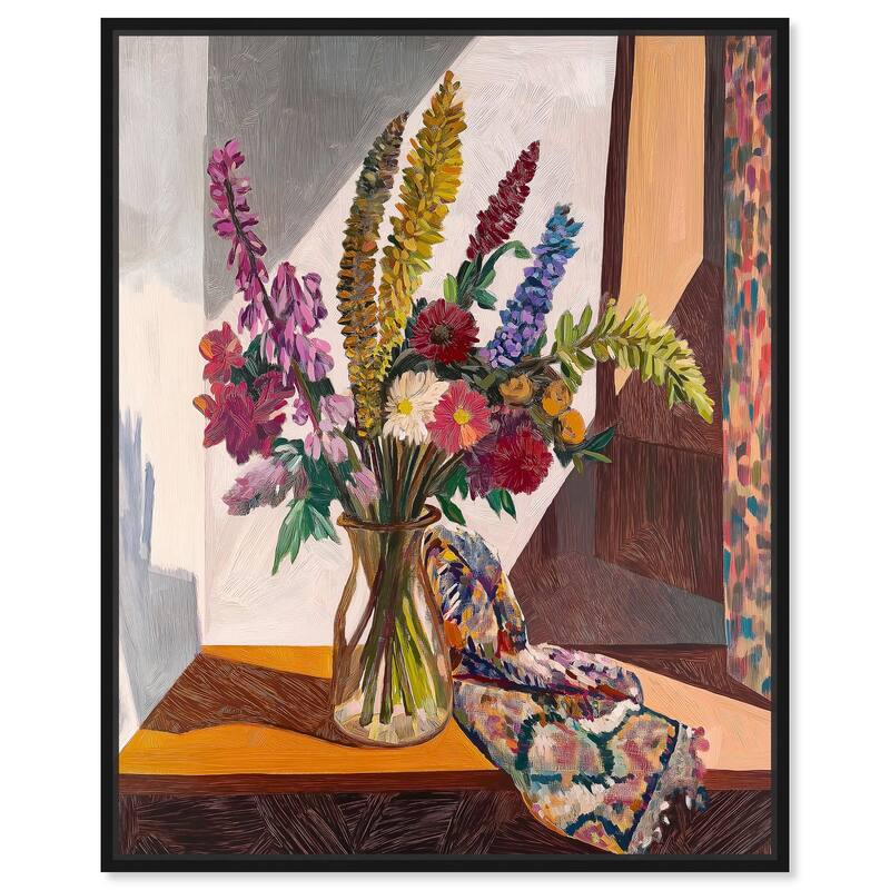 Warm Tones and Blooms Canvas by Art Remedy - 16" x 20" - Black