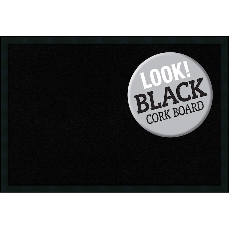 Framed Black Cork Board, Mezzanotte Black - extra large - 38 x 26"