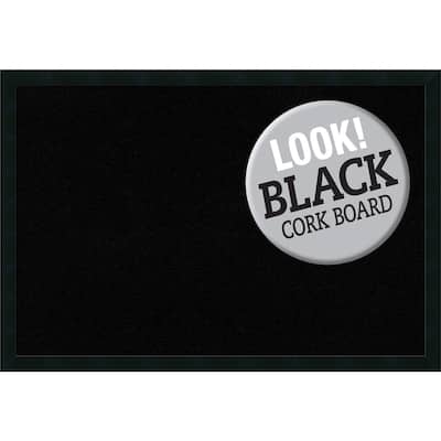 Framed Black Cork Board, Mezzanotte Black