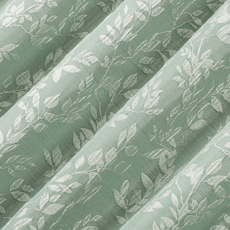 Sun Zero Estelle 2-Piece Foliage Woven Jacquard Total Blackout Back Tab Curtain Panel Pair