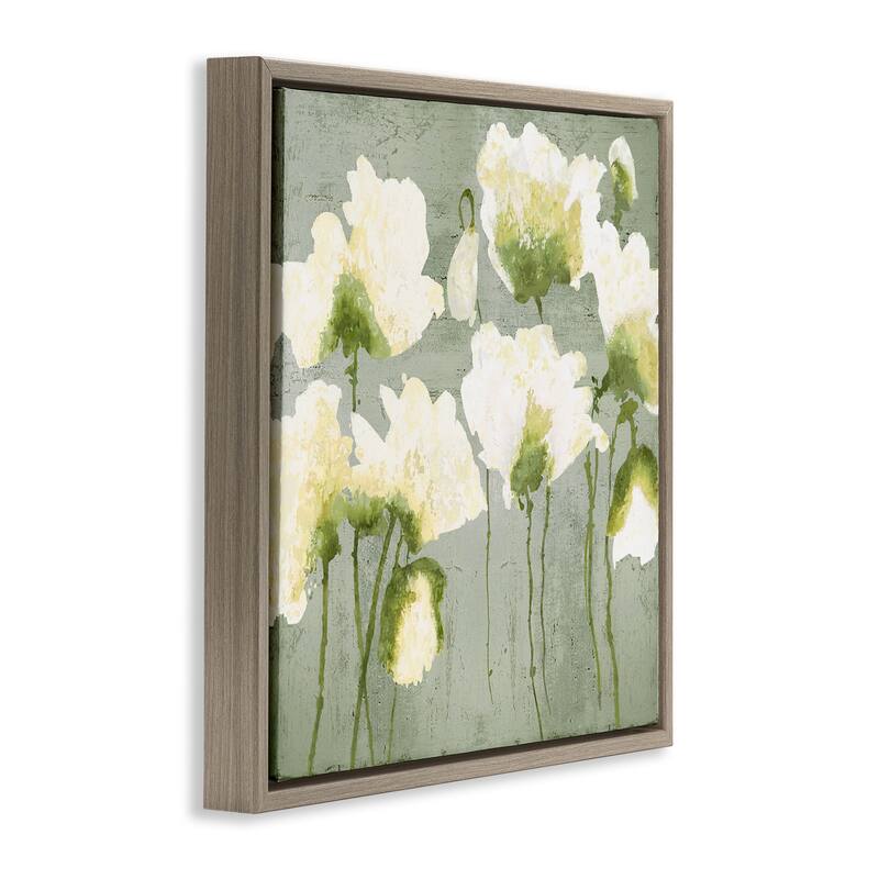 Stupell Modern White Flower Blooms Framed Floater Canvas Wall Art Design By Vanessa Austin