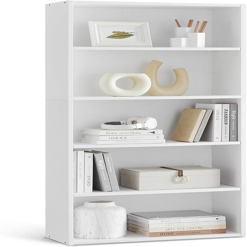 Bookshelf - 9.4"D x 23.6"W x 52.7"H - White