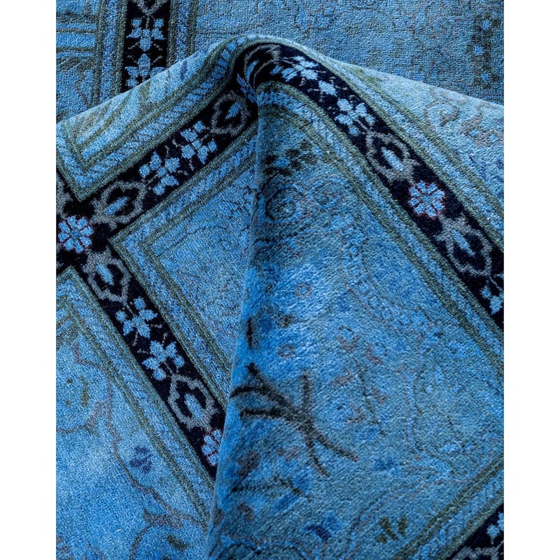 Fine Vibrance, One-of-a-Kind Hand-Knotted Area Rug - Purple, 7' 1" x 7' 1" - 7' 1" x 7' 1"