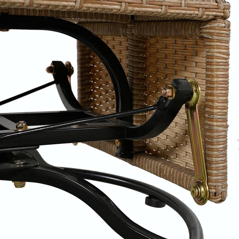 Swivel Rattan Egg Patio Chair with Cushions and Rocking Function
