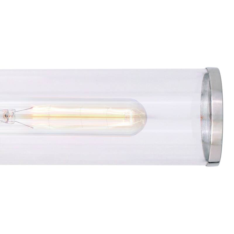 Levitt 2 Light Mid Century Modern Industrial Bathroom Vanity Bath Bar Fixture Clear Glass