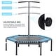 preview thumbnail 3 of 18, Soozier Portable & Foldable Small Exercise Trampoline with 3-Level Adjustable T-Bar, Great for Adults Working Out