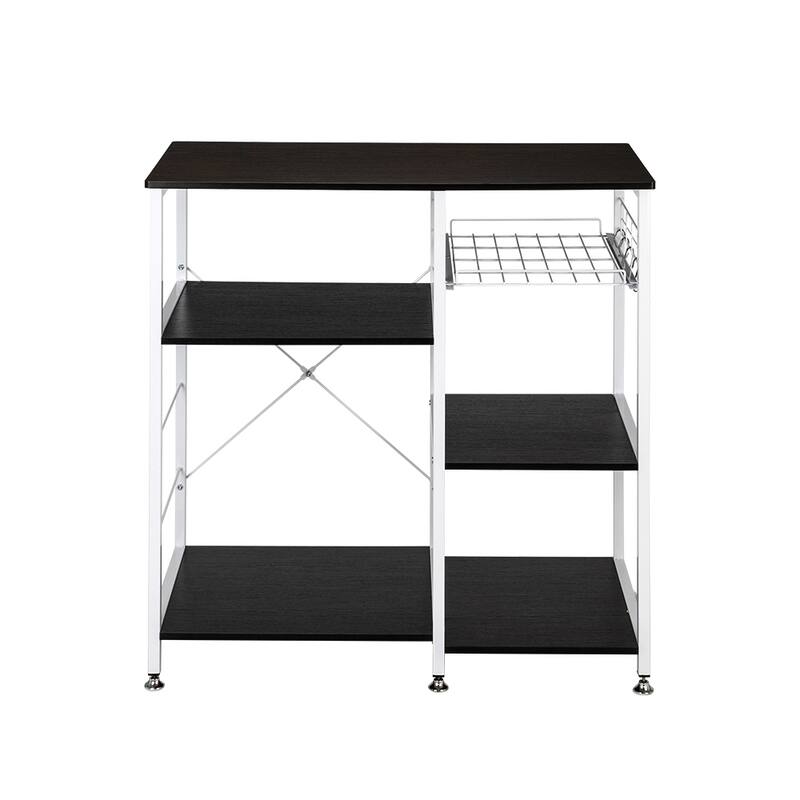35.5" Kitchen Baker's Rack 3-Tier Microwave Stand Dark Brown