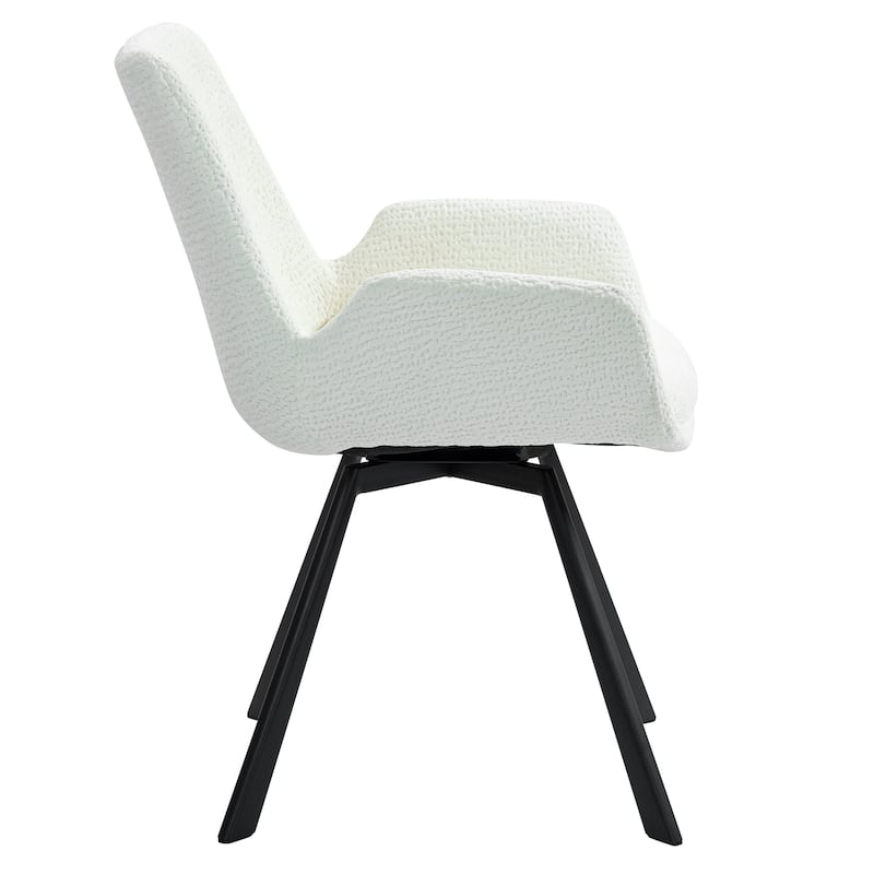 Modern Fabric & Metal Swivel Dining Chair, Set of 4